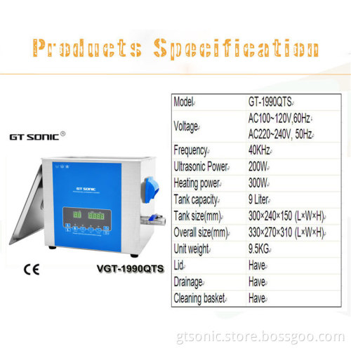 9L Professional Hospital Ultrasonic Cleaner with Degas function GT-1990QTS